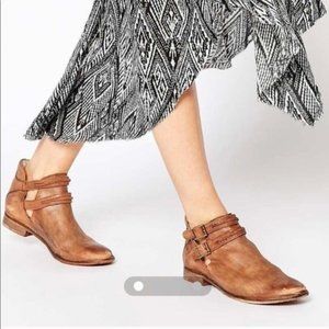 Free People Braeburn Boot 7.5 38 Leather Ankle Flat Shoes